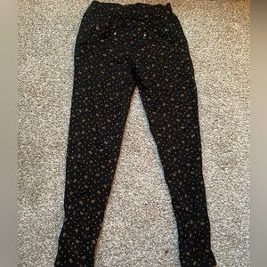 Gold and black bow heart pants